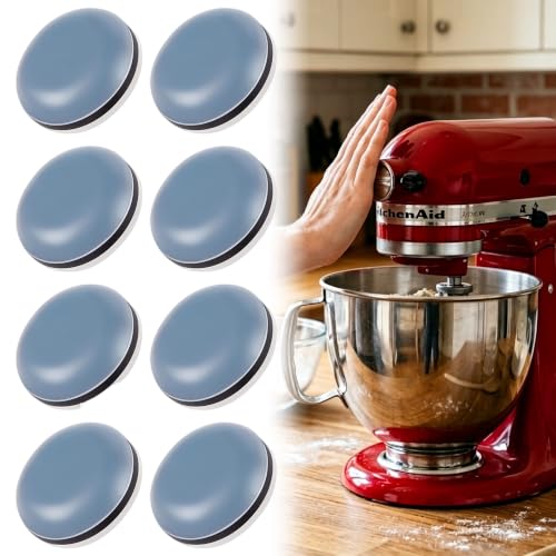 8PCS Appliance Sliders for Kitchen Grey,Self-Adhesive Small Kitchen Appliance Slider Hacks Easy to MovIing & Space Saving Must Have Gadgets Mixer Accessories for countertop