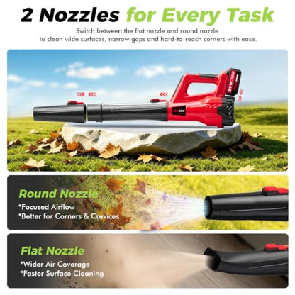 Electric Leaf Blower Cordless with Battery and Charger for Lawn Care Small