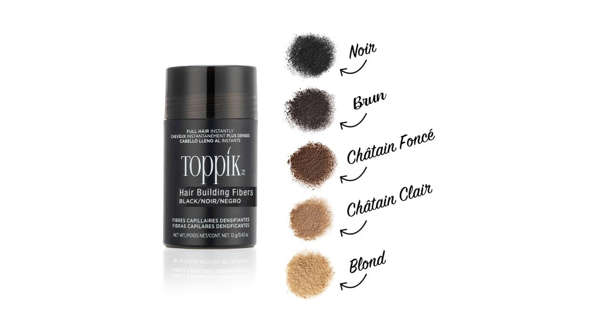 Toppik Hair Building Fibers, Medium Brown, 12g Fill In Fine or Thinning Hair, Instantly Thicker, Fuller Looking, 9 Shades for Men & Women, Keratin Protein Formula