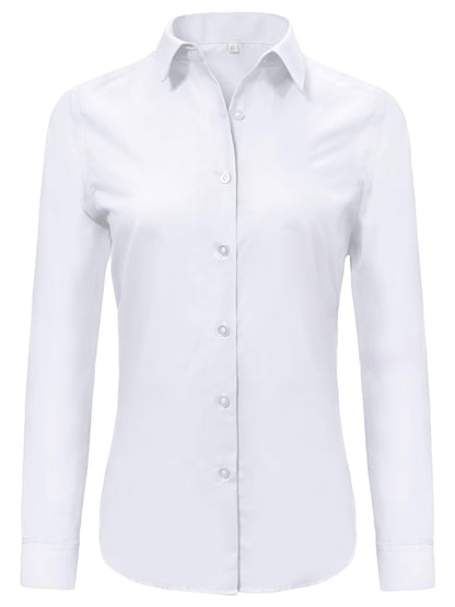 Ruisin Womens Soft Wrinkle Free Button Down Shirts for Women Long Sleeve Formal Work Dress Blouses Tops White Size XS