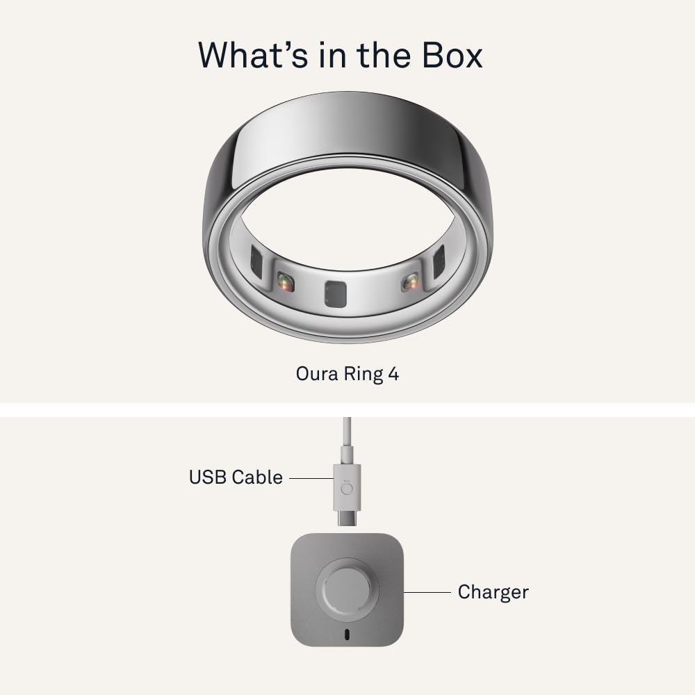Oura Ring 4 - Silver - Size 8 - Size Before You Buy