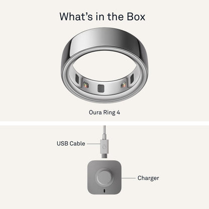 Oura Ring 4 - Silver - Size 8 - Size Before You Buy