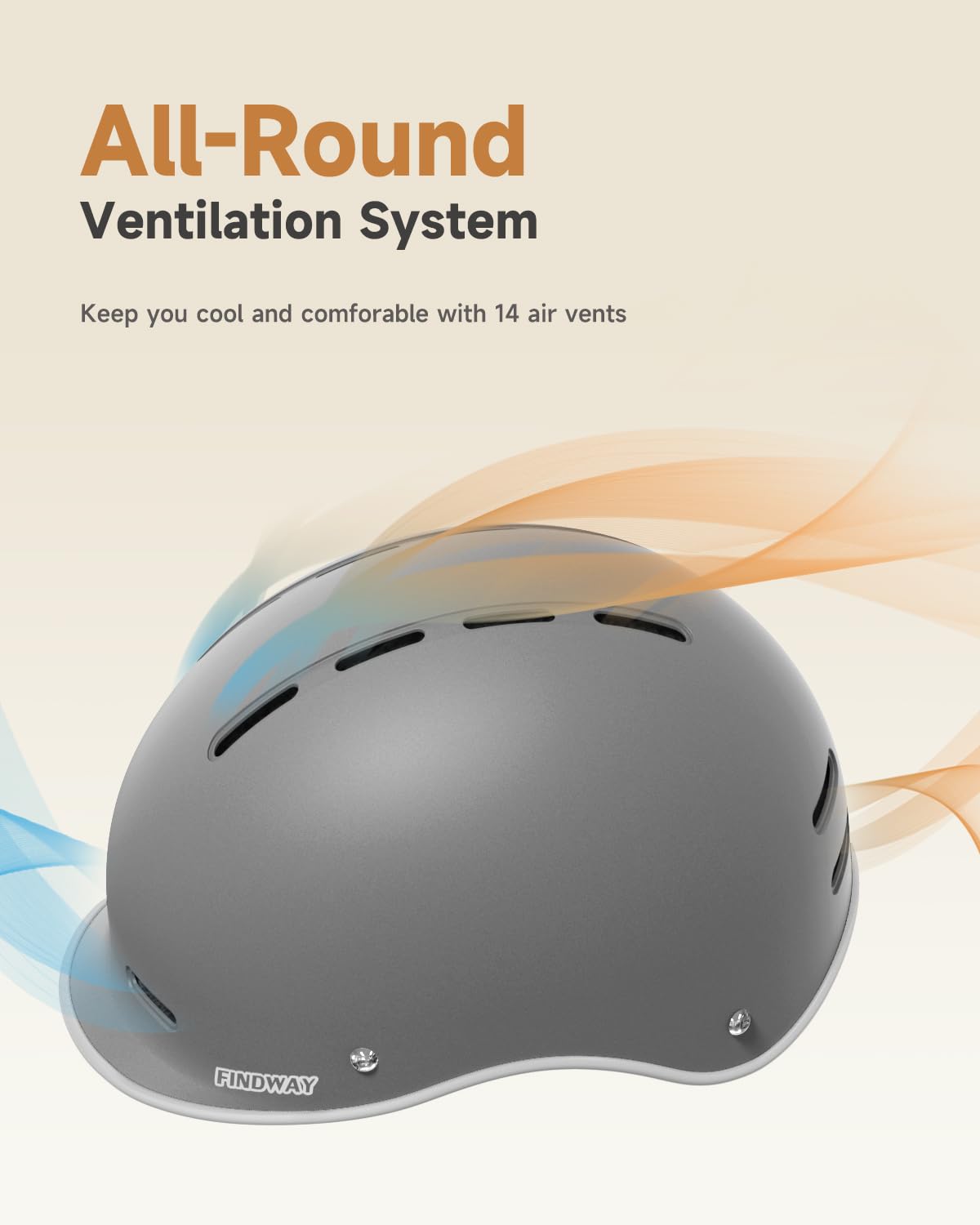 Findway Pro Bike Helmet for Adults,Adjustable Cycling Helmet for Men & Women [Safety Certified] Bicycle Helmet for Commuting, Road Biking, Skating with Adjustable Dial