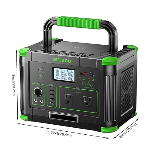 Portable Power Station 500W, 519.48Wh/140400mAh Solar Generator Backup