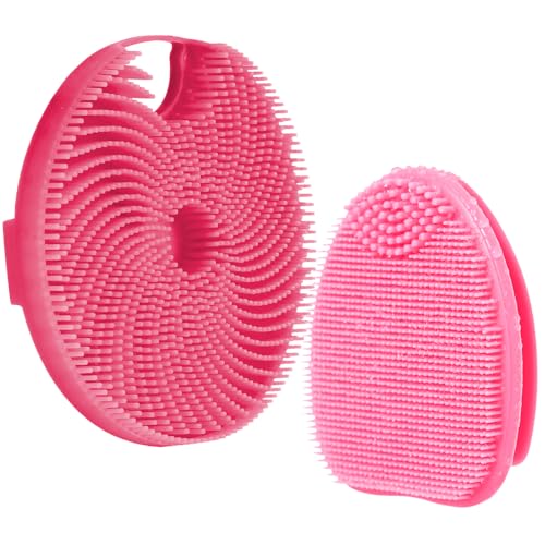 HIEERBUS Soft Silicone Face Scrubber with Body Scrubber for Shower Gentle Exfoliating-Facial Exfoliator Scrubber Brushes for Sensitive Skin Deep Cleansing- Gift Women Men Skin Care Tool