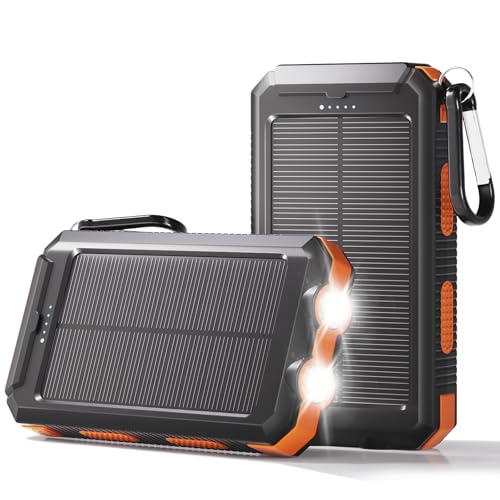 Solar Power Bank 38800mAh Portable Charger for iPhone18/17/16, Samsung | 3 Outputs, Outdoor Waterproof Battery Pack, Emergency LED Flashlight, Hiking Travel Camping Essential