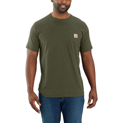 Carhartt Men's Force Relaxed Fit Midweight Short-Sleeve Pocket T-Shirt (Also Available in Big & Tall), Basil Heather
