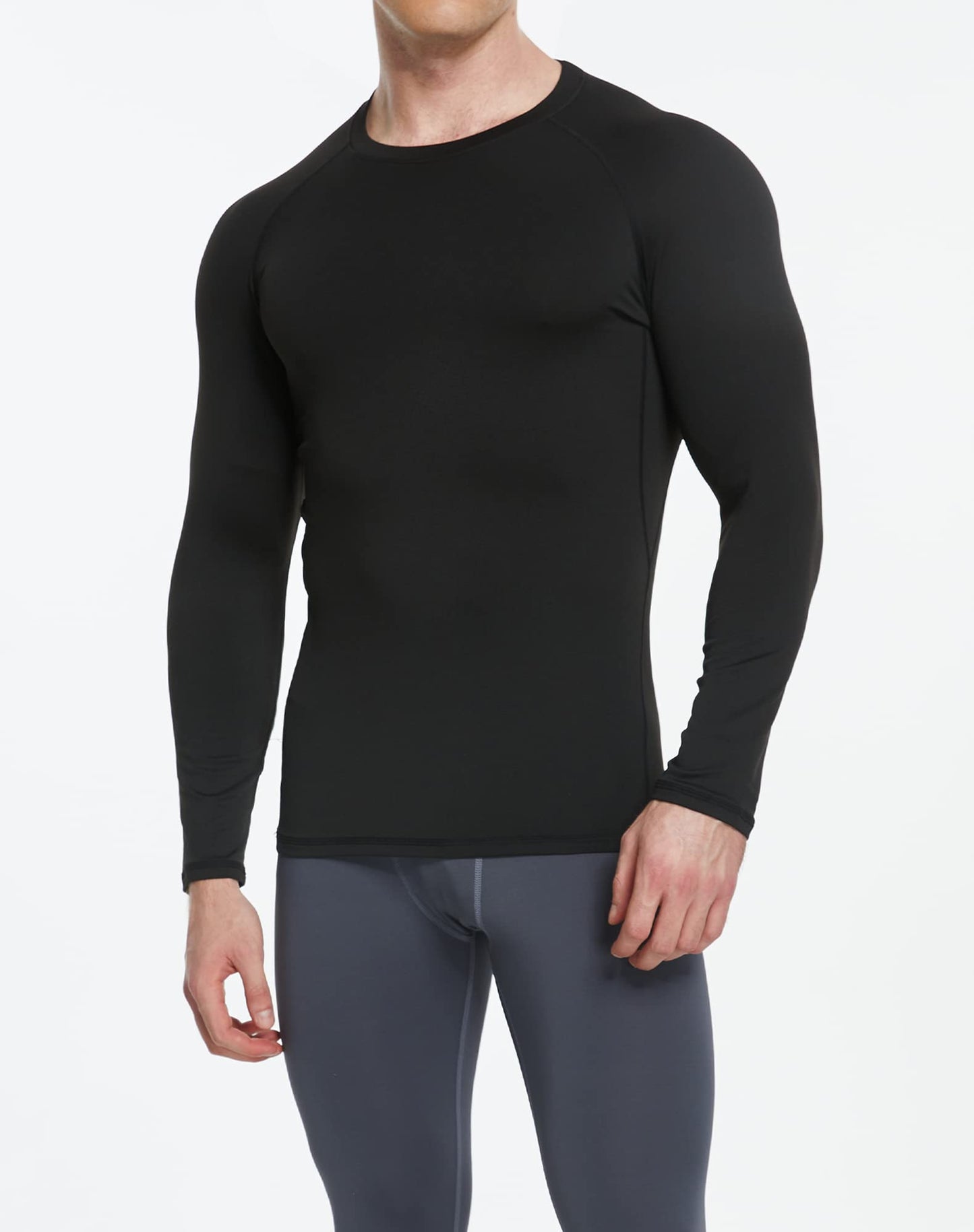 4 Pack Compression Shirts for Men Long Sleeve Athletic Cold Weather Base Layer Undershirt Gear T Shirt for Workout XL