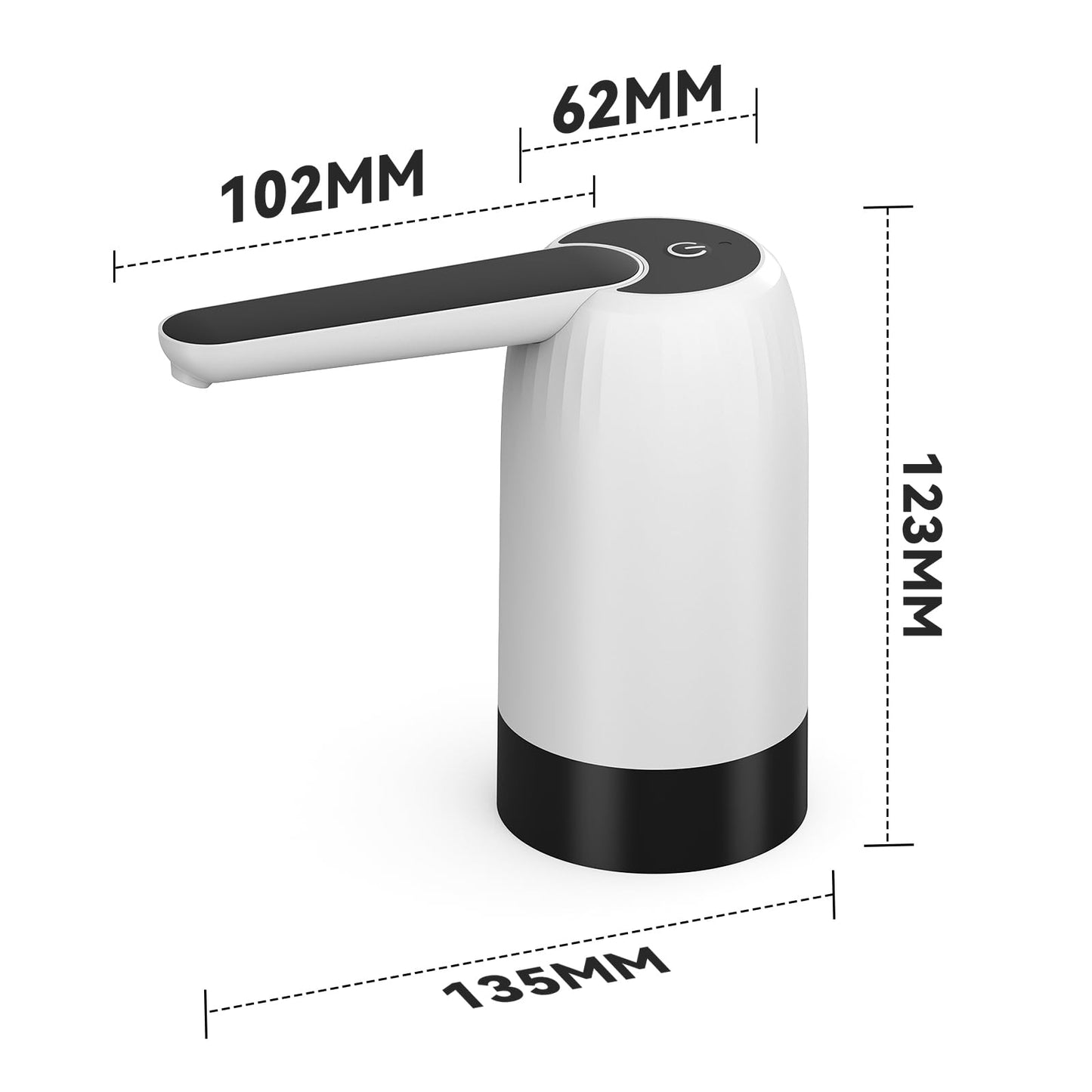 VAPTEC Water Dispenser for 2-5 Gal Bottles, Portable Water Bottle Pump, Rechargeable Battery, USB Charging Water Bottle Dispenser, One Button Design, Easy to Use for Home, Office, Travel, Camping