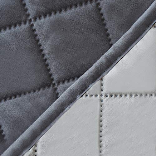 Easy-Going 4 Seater Sofa Slipcover Reversible Sofa Cover Water Resistant Couch Cover with Foam Sticks Elastic Straps Furniture Protector for Pets Children Dog Cat (XX-Large, Gray/LightGray)