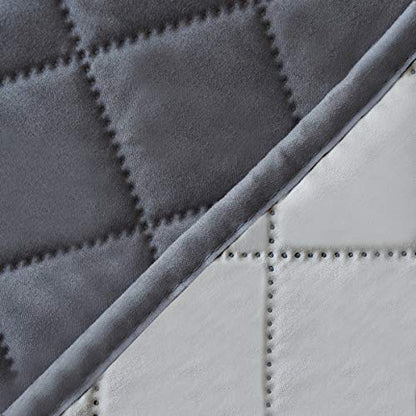 Easy-Going 4 Seater Sofa Slipcover Reversible Sofa Cover Water Resistant Couch Cover with Foam Sticks Elastic Straps Furniture Protector for Pets Children Dog Cat (XX-Large, Gray/LightGray)