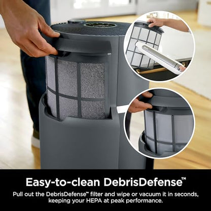 Shark Air Purifier for Home with NeverChange HEPA Air Filter, 1300 sq. ft. for Powerful Multi-Room Purification, 5-Year Filter, Filters Smoke, Captures 99.98% of Particles & Dust, HP301