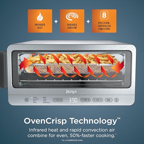 Ninja Flip Toaster Oven & Air Fryer, 8-in-1, Stainless Steel, SP151