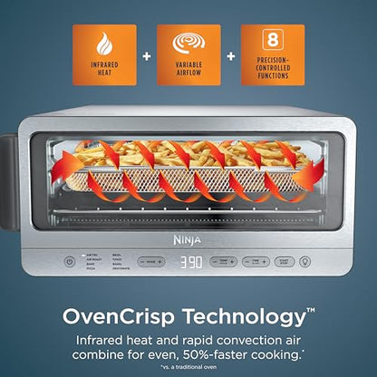 Ninja Flip Toaster Oven & Air Fryer, 8-in-1, Stainless Steel, SP151