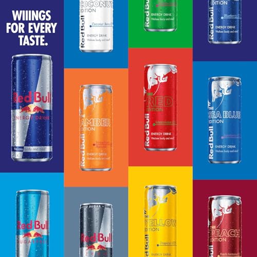 Red Bull Energy Drink with 151mg Caffeine plus Taurine & B Vitamins, 16 Fl Oz, Pack of 12 Cans