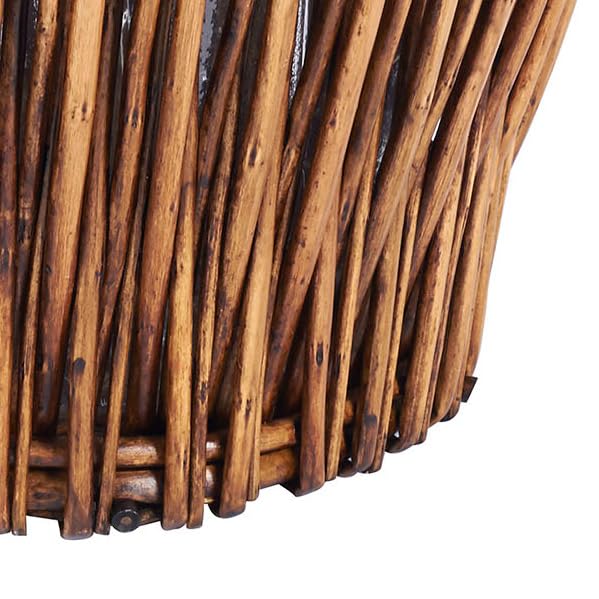 Household Essentials Small Reed Willow Waste Basket, Handwoven Basket with Removable Liner, Attractive Alternative to Plastic or Metal Cans, Brown