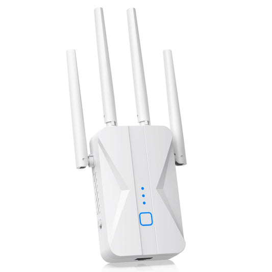 WiFi Extender Signal Booster, 2025 WiFi Extender AC1200Mbps Dual Band (5.8GHz/2.4GHz), WiFi Booster with Ethernet Port for Home Covers up to 10000 Sq.ft, Compatible with More Devices
