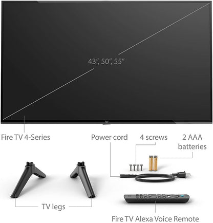 Amazon Fire TV 50" 4-Series, 4K UHD smart TV with Alexa Voice Remote Enhanced, stream live TV without cable