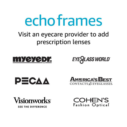 Amazon Echo Frames (newest model) + Echo Spot (newest model), Smart Glasses with Alexa, Modern Rectangle frames in Charcoal Gray with prescription ready lenses