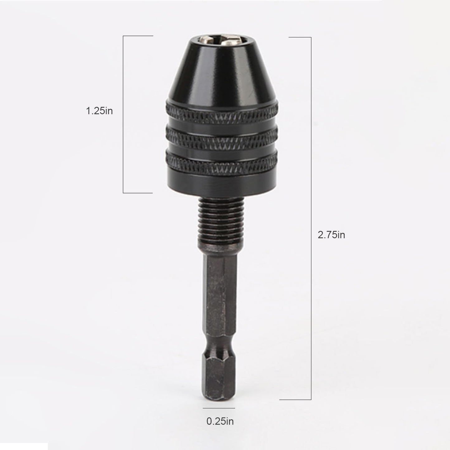 Quick-Change Hex Shank Drill Chuck Adapter Self-Centering 0.3-6.5mm Three-Jaw Drill Bit Holder for Electric Rotary Tools