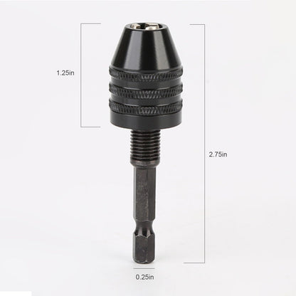 Quick-Change Hex Shank Drill Chuck Adapter Self-Centering 0.3-6.5mm Three-Jaw Drill Bit Holder for Electric Rotary Tools