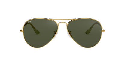 Ray-Ban Unisex RB3025 Classic Aviator Sunglasses, Shiny Gold/G-15 Green, 58 mm
