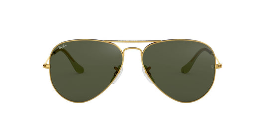Ray-Ban Unisex RB3025 Classic Aviator Sunglasses, Shiny Gold/G-15 Green, 58 mm