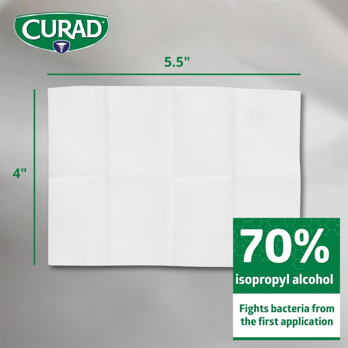 CURAD XL - Sterile Alcohol Prep Pad, 4" x 5.5", Multi-purpose cleaning Action, 48/Box, Carton of 3