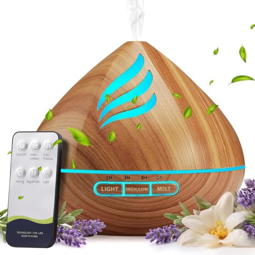 500ML Essential Oil Scent Diffuser: Remote Control & 14 Colors LED for Home