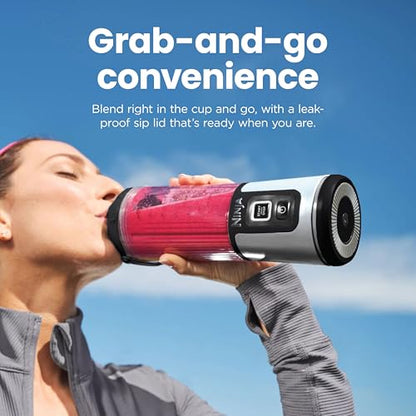 Ninja Blast Portable Blender, Cordless, 18oz Vessel, Denim Blue, BC151ND | USB-C rechargeable, cordless blending anywhere. BlastBlade crushes ice & frozen fruit. Leakproof sip lid, dishwasher safe.