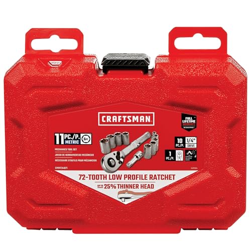 CRAFTSMAN Mechanics Tool Set, Metric, 1/4 Inch Drive, 11 Piece (CMMT34871)