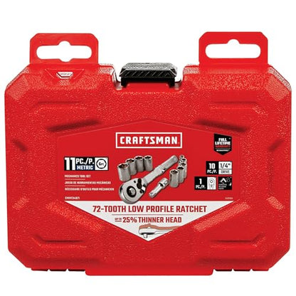 CRAFTSMAN Mechanics Tool Set, Metric, 1/4 Inch Drive, 11 Piece (CMMT34871)