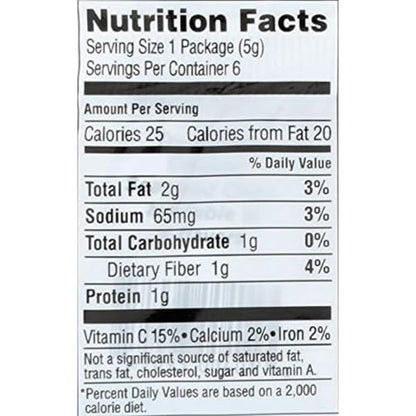 Gimme Seaweed Organic Premium Roasted Seaweed Snacks, Sea Salt, 6 Count, Keto, Vegan, Gluten-Free, Great Source of Omega3s and Iodine, Healthy On-The-Go Snack for Kids and Adults