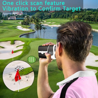 Golf Rangefinder with Slope, 1200 Yards, 7X Magnification, Suitable for Golf, Hunting, Outdoor Sports, with Flagpole Locking Vibration, Magnetic Function, USB-C Charge