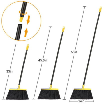 KeFanta Outdoor Broom for Floor Cleaning,58" Heavy-Duty Commercial Broom for Sweeping Concrete Courtyard Garage Patio Indoor Home Kitchen Office Lobby