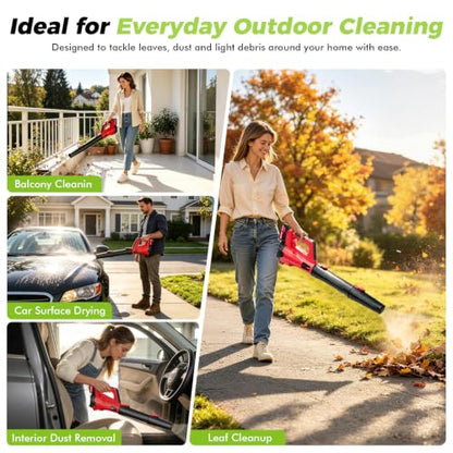 Electric Leaf Blower Cordless with Battery and Charger for Lawn Care Small
