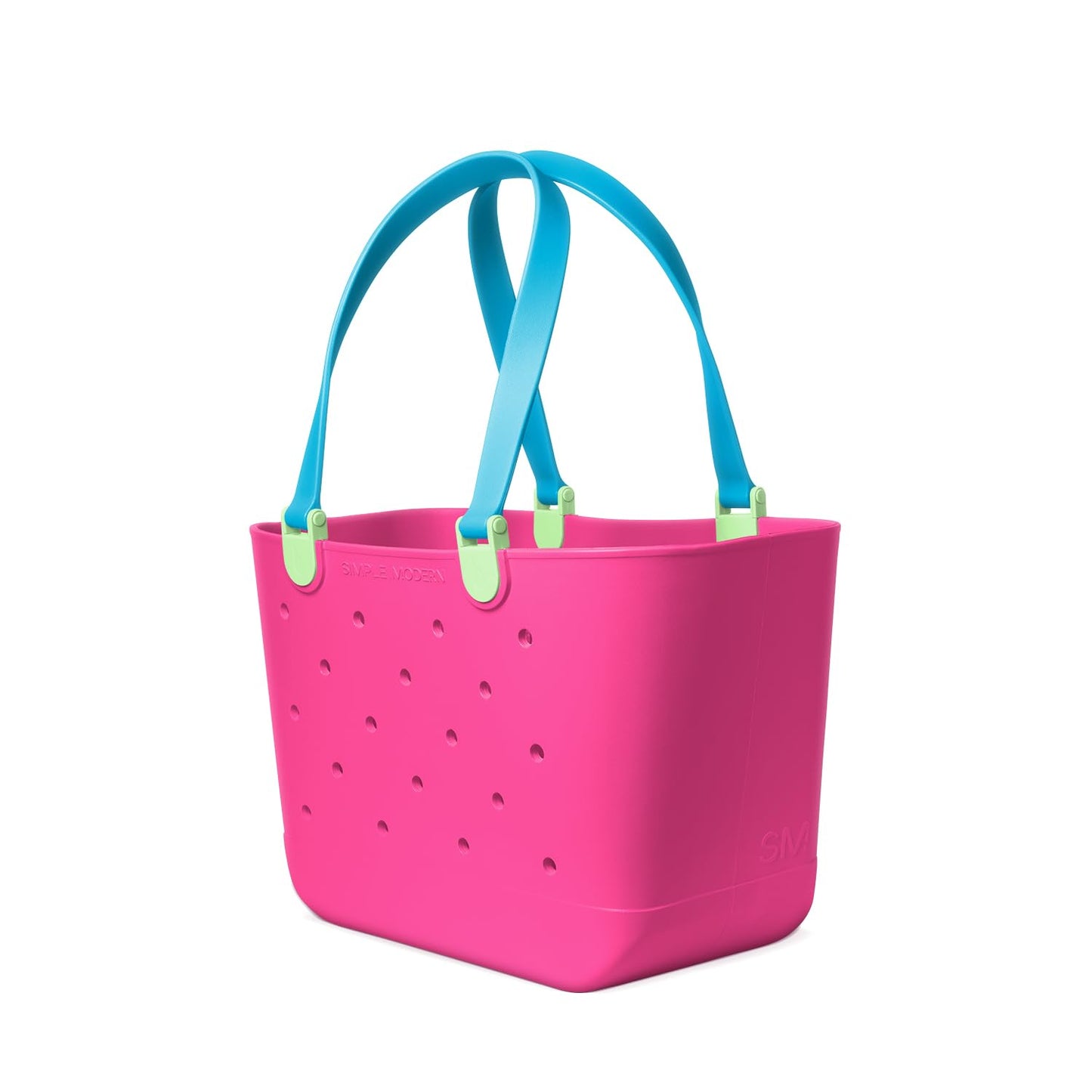 Simple Modern Large Beach Bag | Waterproof Getaway Rubber Tote with Zipper Pocket for Travel, Pool, Boat, Groceries, Sports | 80s Mix