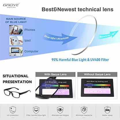 Gaoye Reading Glasses Men/Women, Eyeglasses, Blue Light Readers for Men/Women, Computer Eye Glasses, Cheaters