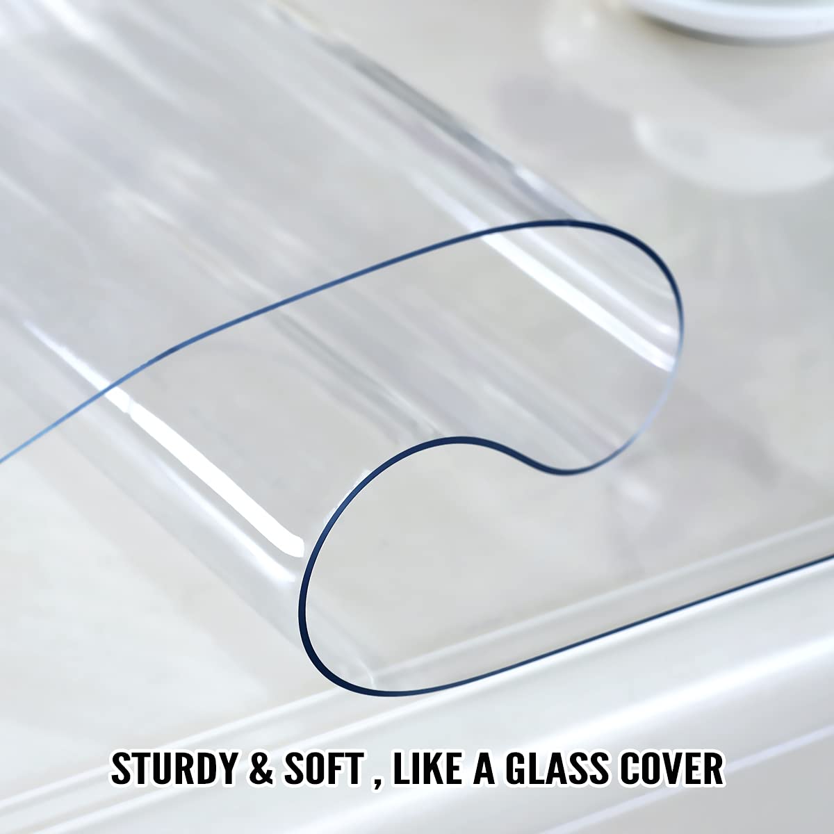 Royhom Clear Table Cover Protector 2mm Thick, 17 x 24 Inch Clear Plastic Table Cover Protector, PVC Desk Mat, Easy to Clean, Waterproof Tablecloth for Kitchen, Dinning Room