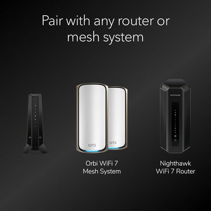 NETGEAR Nighthawk DOCSIS 3.1 Mid/high-Split Cable Modem (CM3000-1AZNAS) – Approved for Today’s Fastest Speeds - Works With all Cable Providers, Incl. Xfinity, Spectrum, Cox - Cable Plans up to 2.5Gbps
