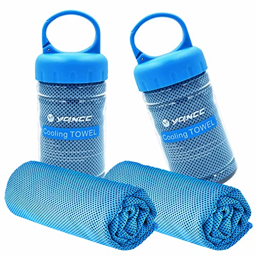 YQXCC 2 Pack Cooling Towels (47"x12"), Ice Cool Neck Towel, Soft Breathable Microfiber for Yoga, Golf, Gym, Running, Camping & Hot Weather