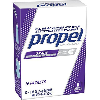 Propel Water Beverage Powder Mix with Electrolytes and Vitamins, Variety Pack, .08 Ounce Packets, 50 Count