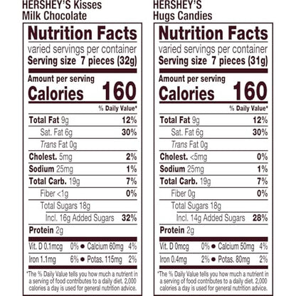 HERSHEY'S HUGS & KISSES Assorted Flavored, Valentine's Candy Bag, 21.4 oz
