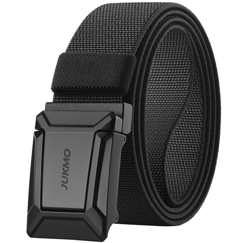JUKMO Men's Stretch Tactical Belt, 1.5 Inch Elastic Nylon Web with Flip Buckle | Quick Release Belt for Military Work Rigger Hiking