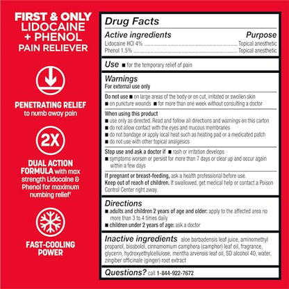 ABSORBINE JR. PRO Maximum Strength Lidocaine Roll-On for Fast Nerve and Muscle Pain Relief