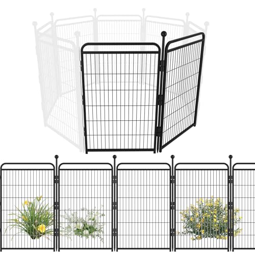 Gardner Pet Dog Playpens, 40" H 2 Add-on Panels for Small/Medium/Large Dogs, Foldable Pet Play Yard Gate Extensions, Pet Playpen, Anti-Rust, Quick Install, Black
