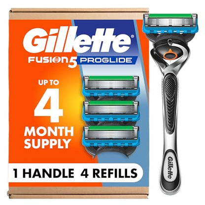 Gillette Fusion ProGlide Razor for Men, Handle + 4 Blade Refills