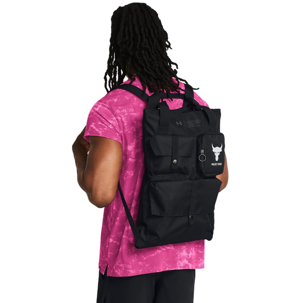 Under Armour Unisex Project Rock Gym Sack, (001) Black / / Mod Gray, One Size Fits Most