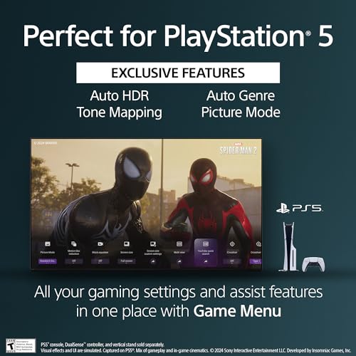 Sony 65-Inch Mini LED QLED 4K Ultra HD TV BRAVIA 7 Smart Google TV with Dolby Vision HDR, Exclusive Ps5 Features, (K-65XR70) 2024 Model