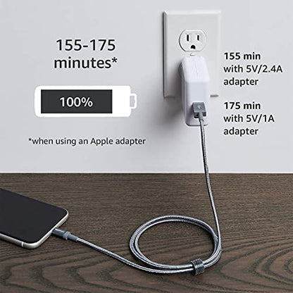 Amazon Basics Durable 2-Pack USB-A to Lightning Charger Cable, Nylon Braided Cord, MFi Certified Charger for Apple iPhone 14 13 12 11 X Xs Pro, Pro Max, Plus, iPad, 6 Foot, Dark Gray